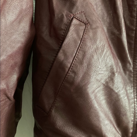 Moto/Bomber jacket in wine - Picture 7 of 10